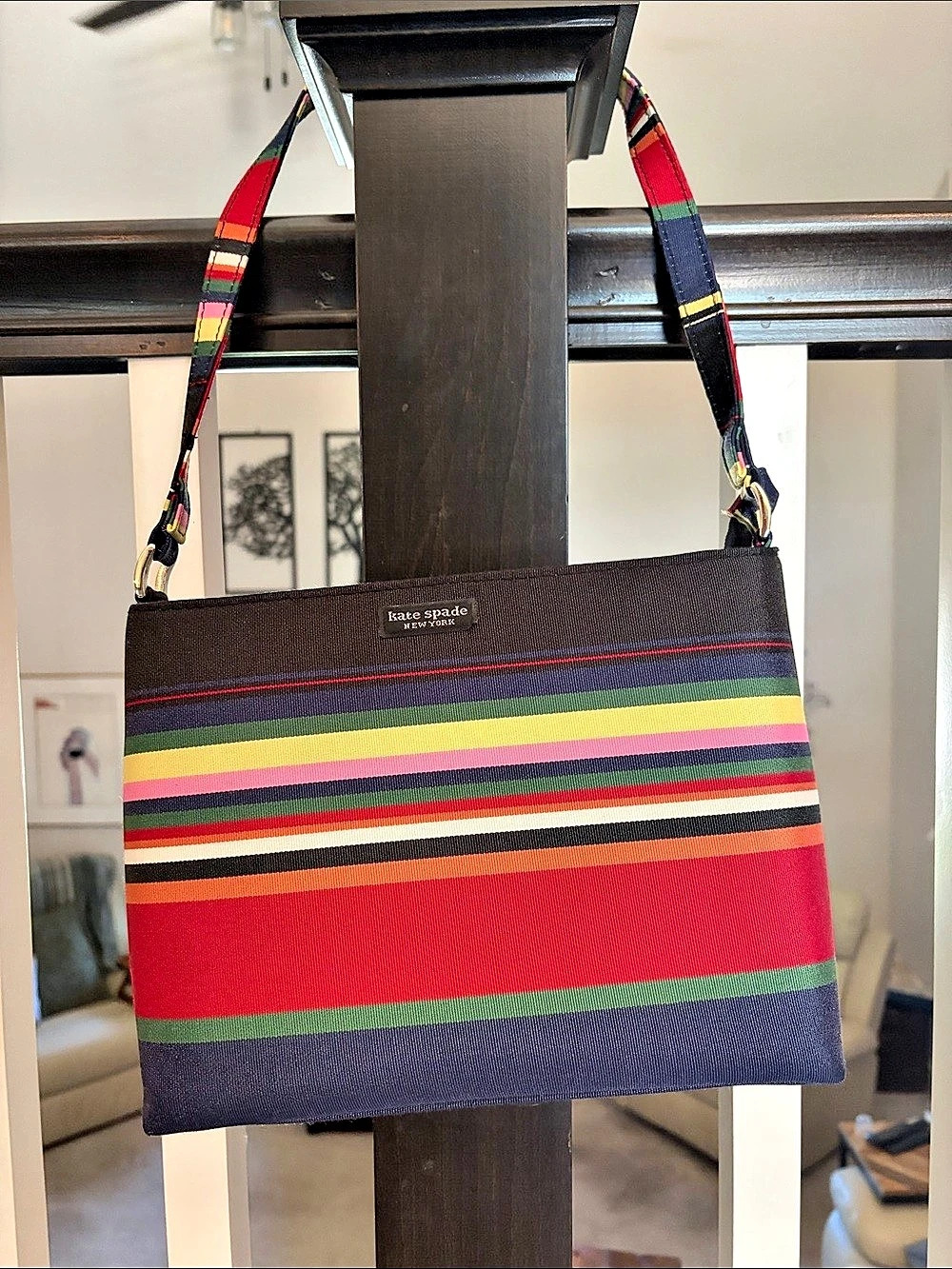 Kate Spade New York Multicolor & Red Striped Shoulder Bag